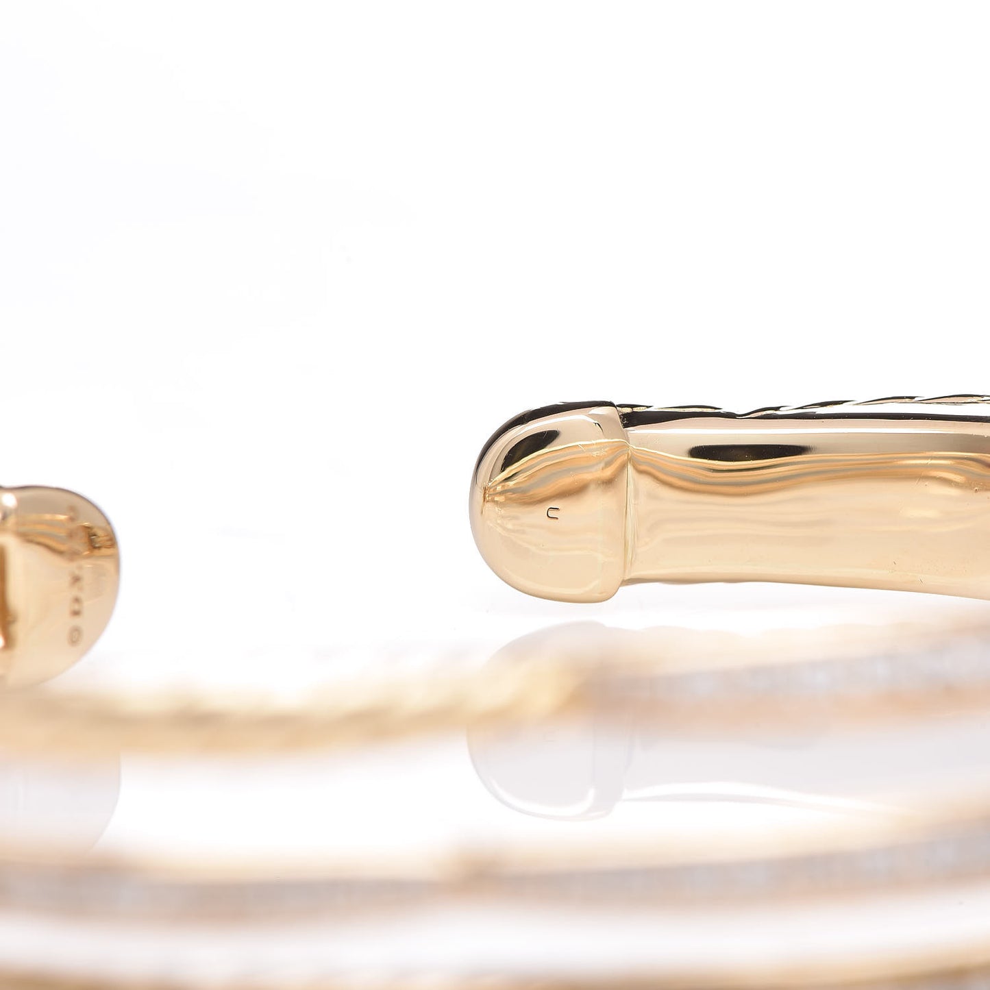 18K Yellow Gold Diamond Tides Three Row Cuff Bracelet