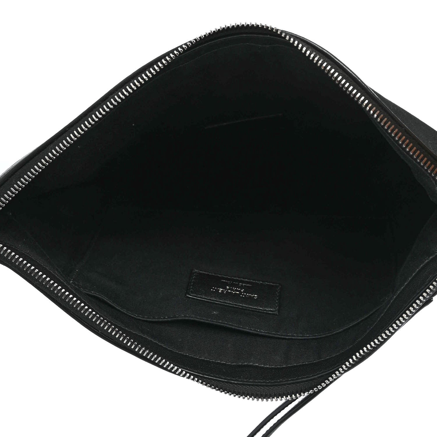 Saint Laurent Linen Canvas Rive Gauche Zipped Pouch Black 4 of 4