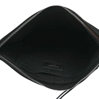 Saint Laurent Linen Canvas Rive Gauche Zipped Pouch Black 4 of 4