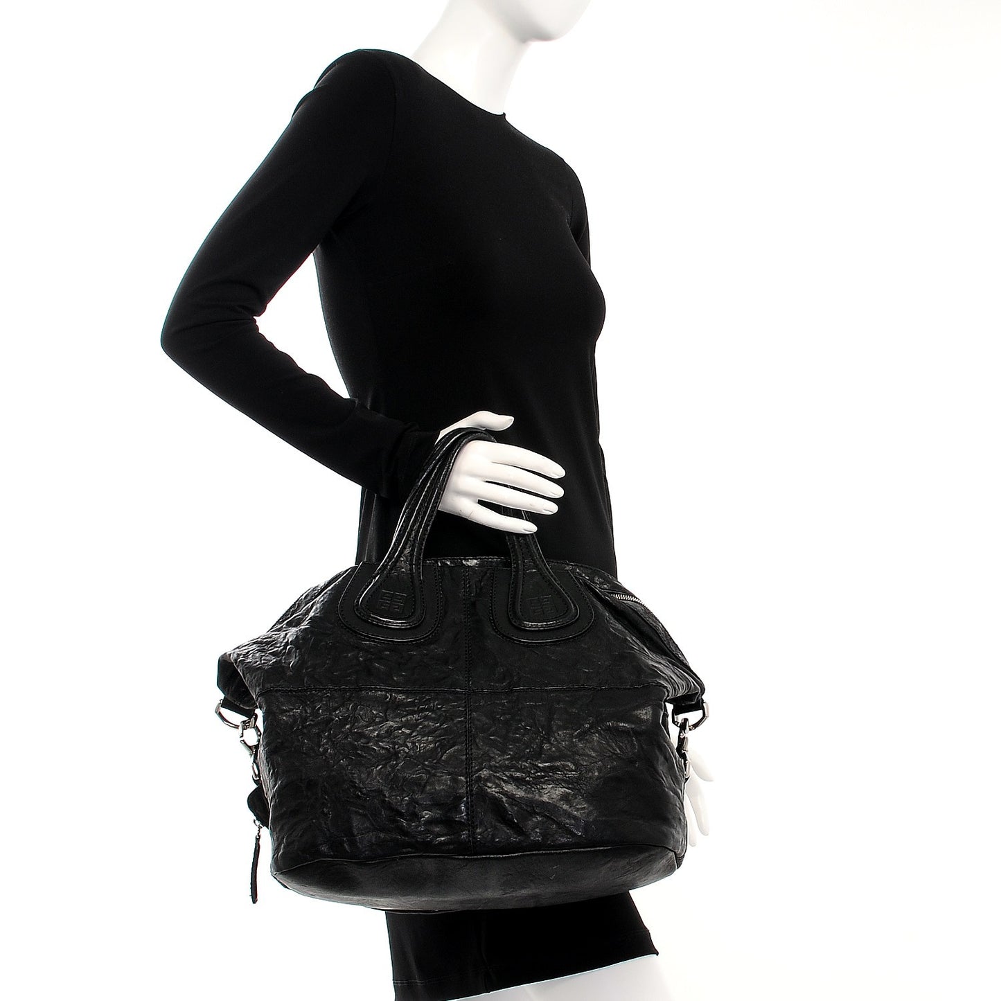 Wrinkled Lambskin Medium Nightingale Black