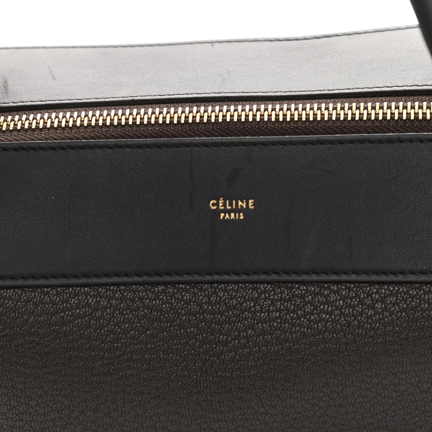 Goatskin Smooth Calfskin Medium Ring Bag Dark Taupe