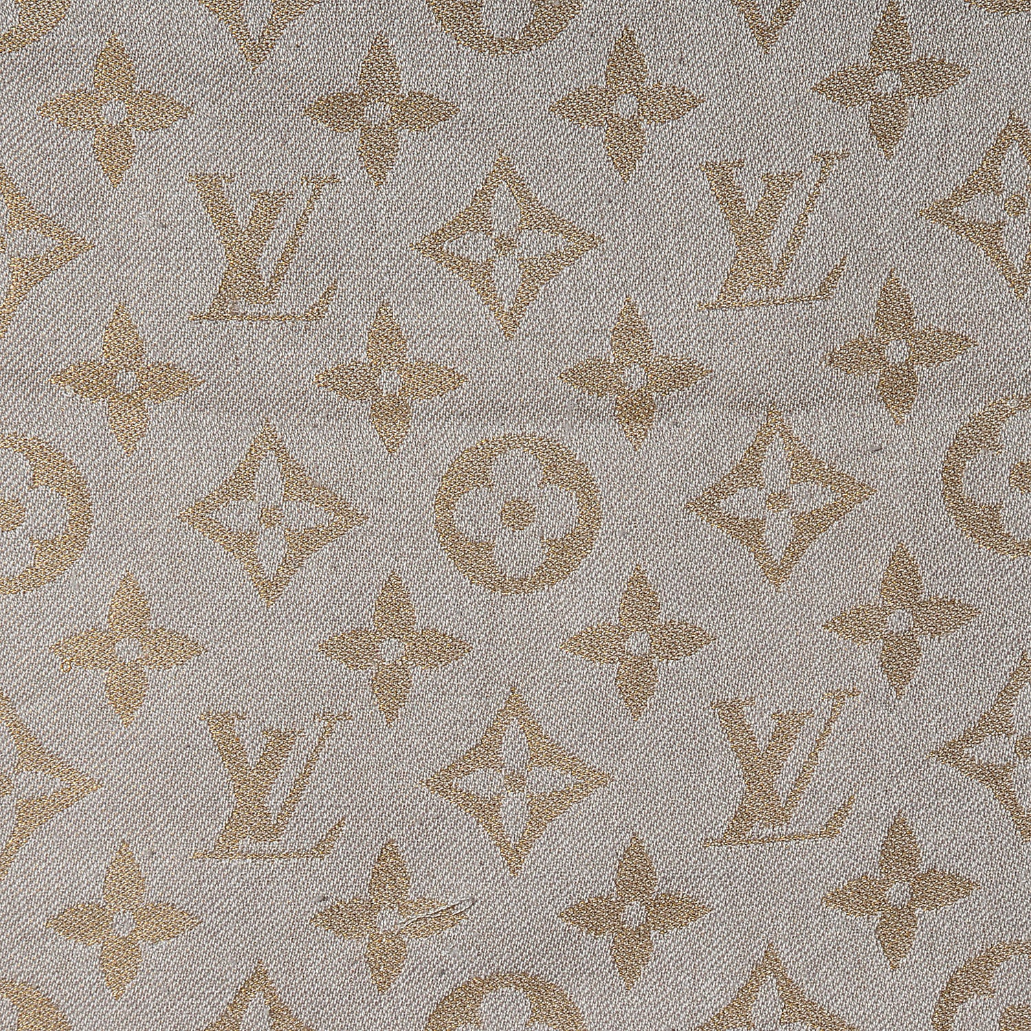 Louis Vuitton Silk Wool Monogram Shine Shawl Beige 1 of 5