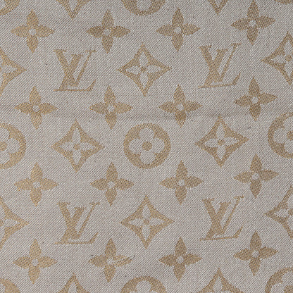 Louis Vuitton Silk Wool Monogram Shine Shawl Beige 1 of 5
