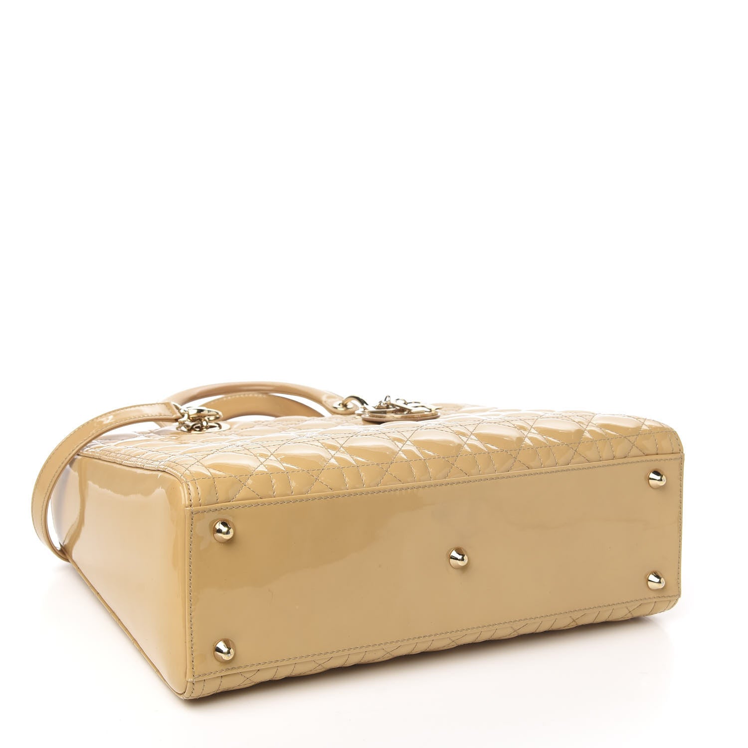 Christian Dior Patent Cannage Large Lady Dior Beige 3 of 8