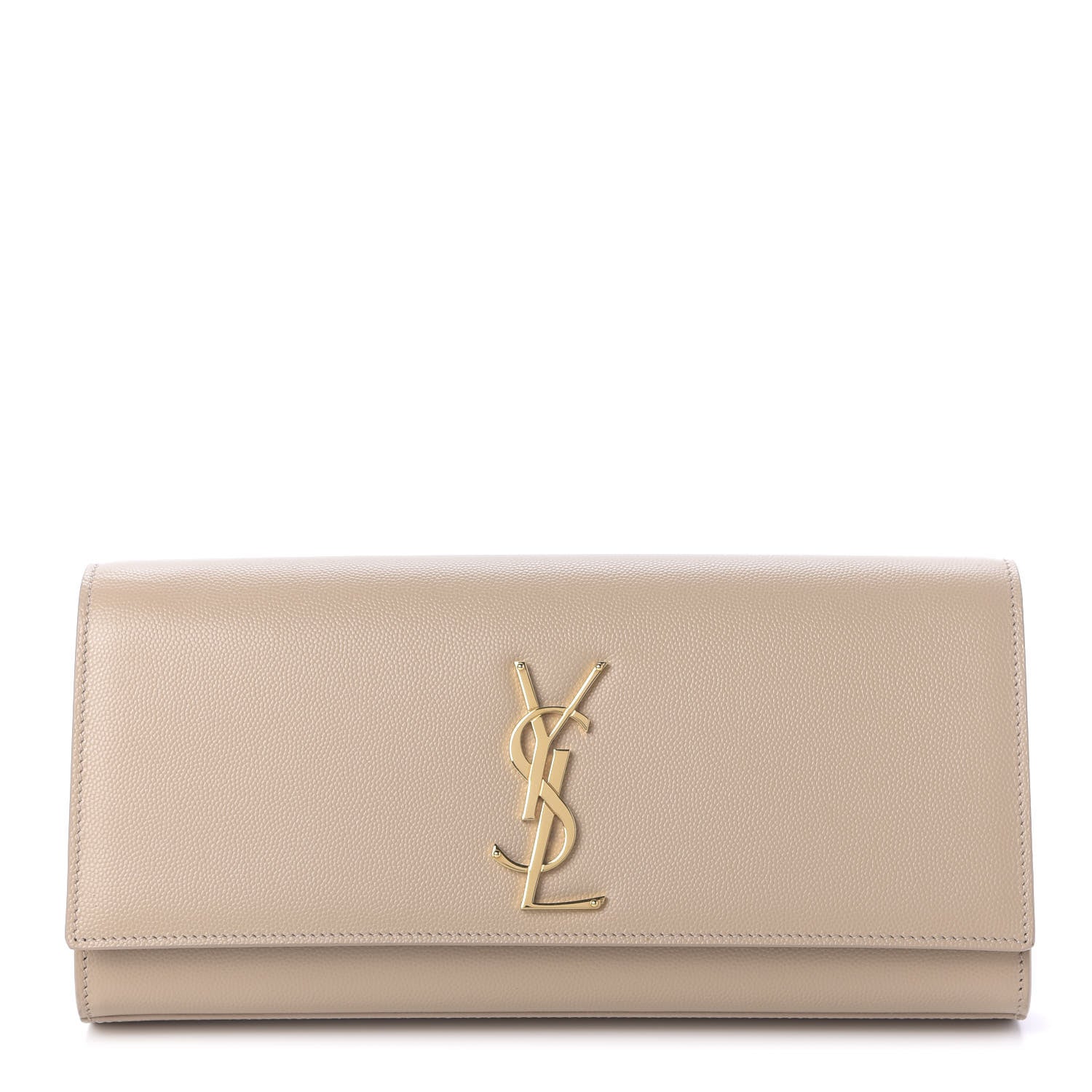 Saint Laurent Grain De Poudre Classic Monogram Cassandre Clutch Nude Powder 1 of 10