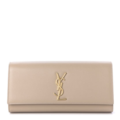 Saint Laurent Grain De Poudre Classic Monogram Cassandre Clutch Nude Powder 1 of 10