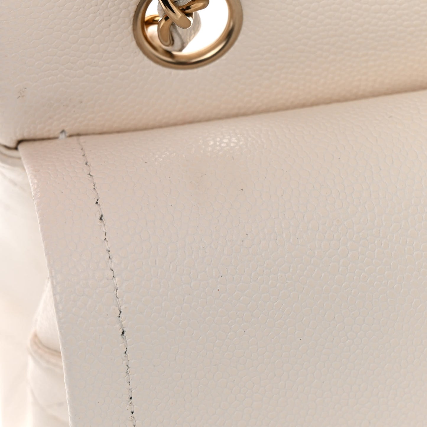 Caviar Quilted Small Double Flap White