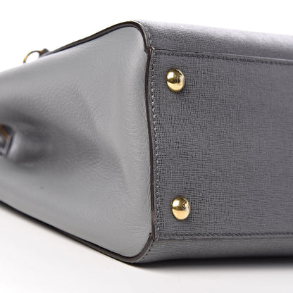 Fendi Vitello Elite Petite 2Jours Tote Grigio Grigio Chiaro 9 of 13