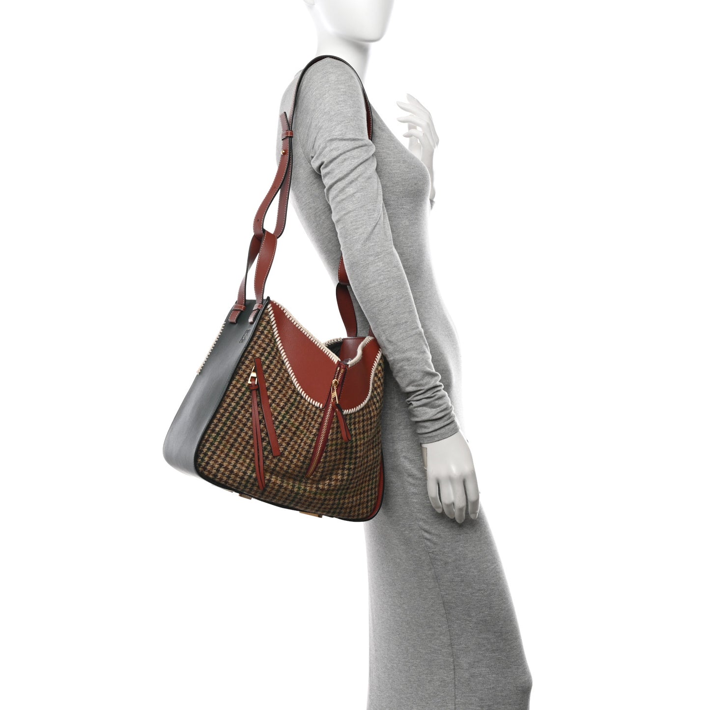 Calfskin Tweed Small Hammock Shoulder Bag Cypress Tan