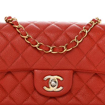 Chanel Pearly Caviar Quilted Mini Rectangular Flap Orange 8 of 12