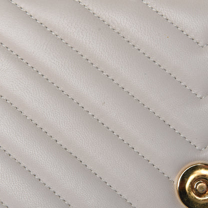 Saint Laurent Lambskin Matelasse Chevron Small Monogram Satchel Off White 9 of 12