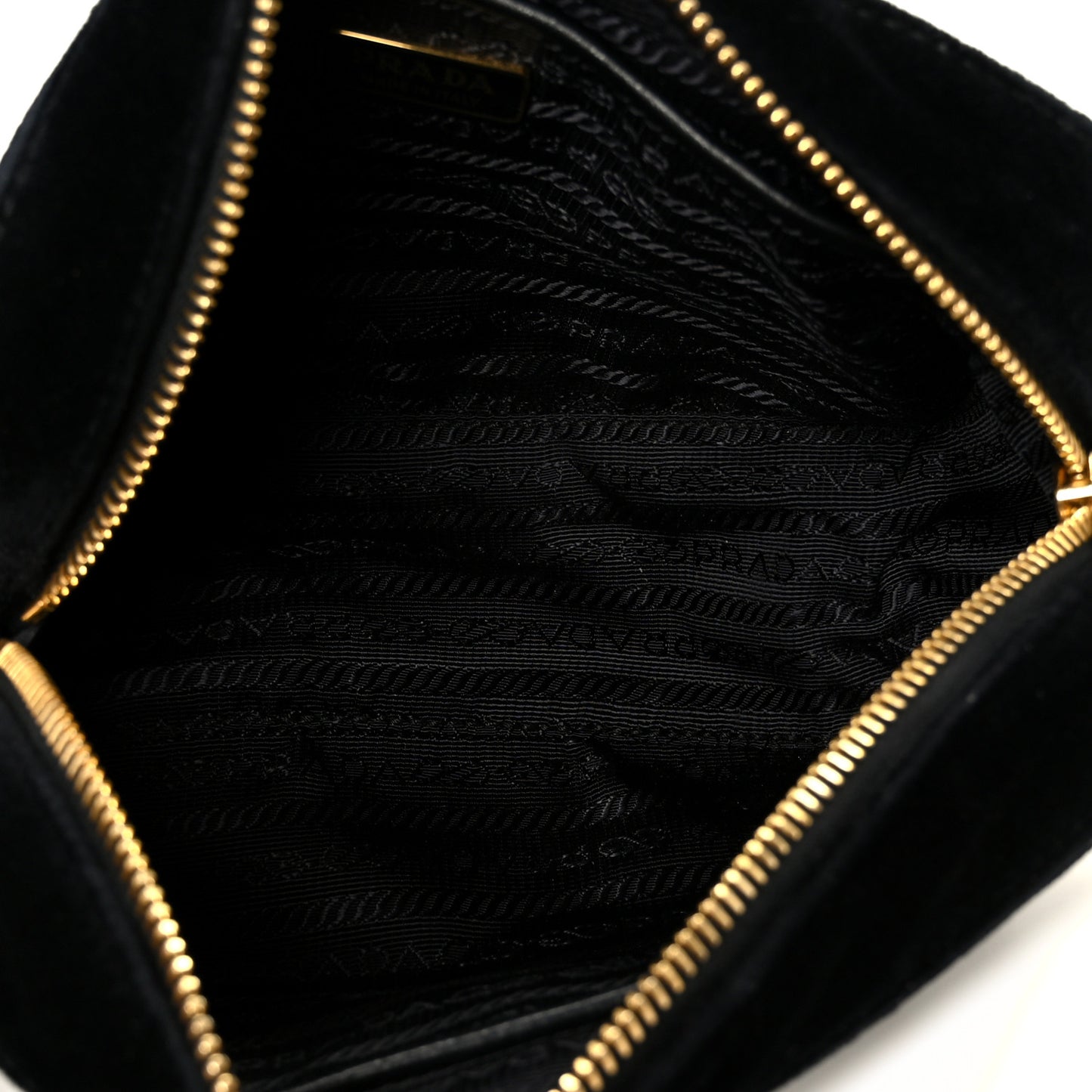 Velluto Zip Top Chain Shoulder Bag Black