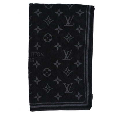 Louis Vuitton Cotton Monogram Eclipse Beach Towel Black 2 of 5