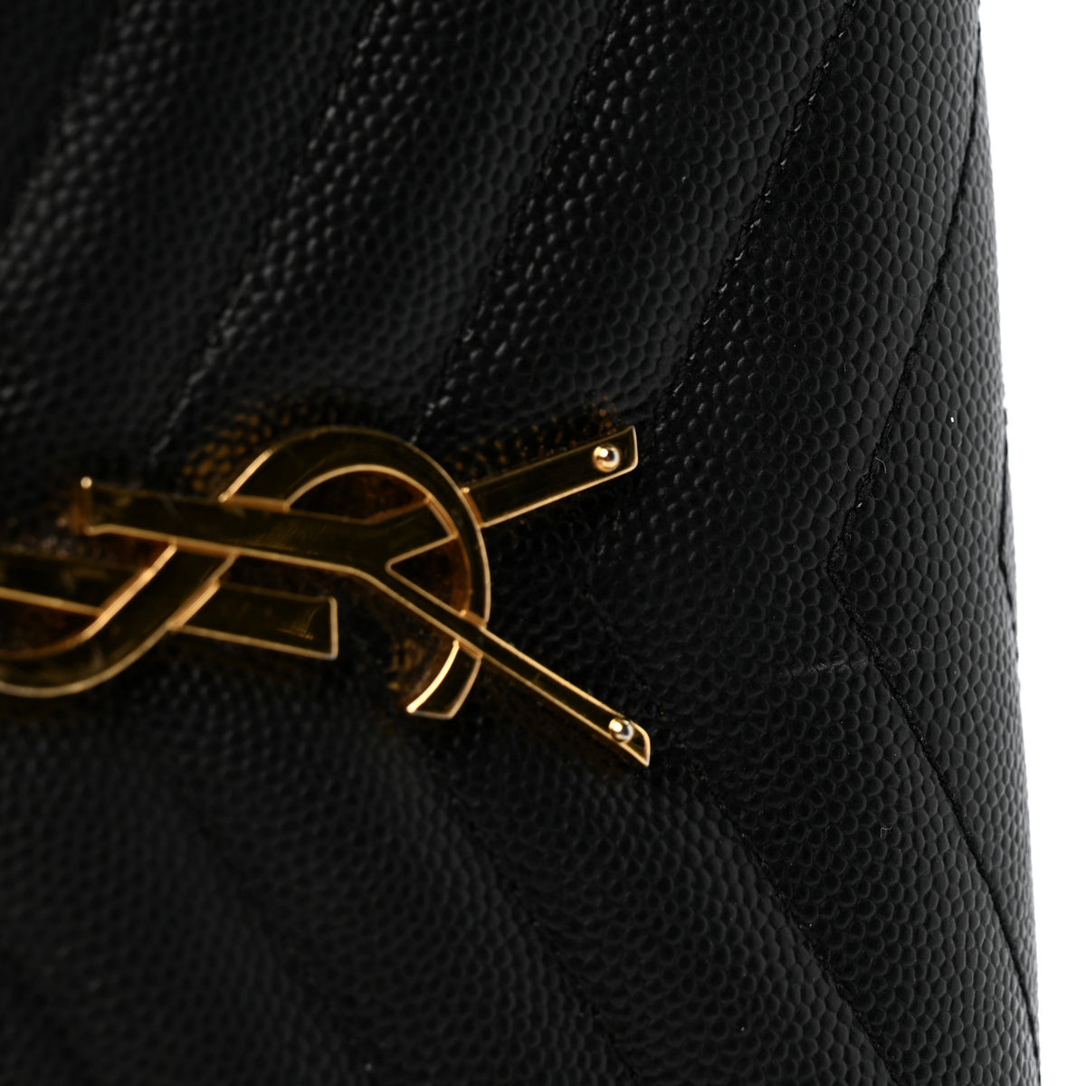 Grain De Poudre Matelasse Chevron Monogram Chain Wallet Black