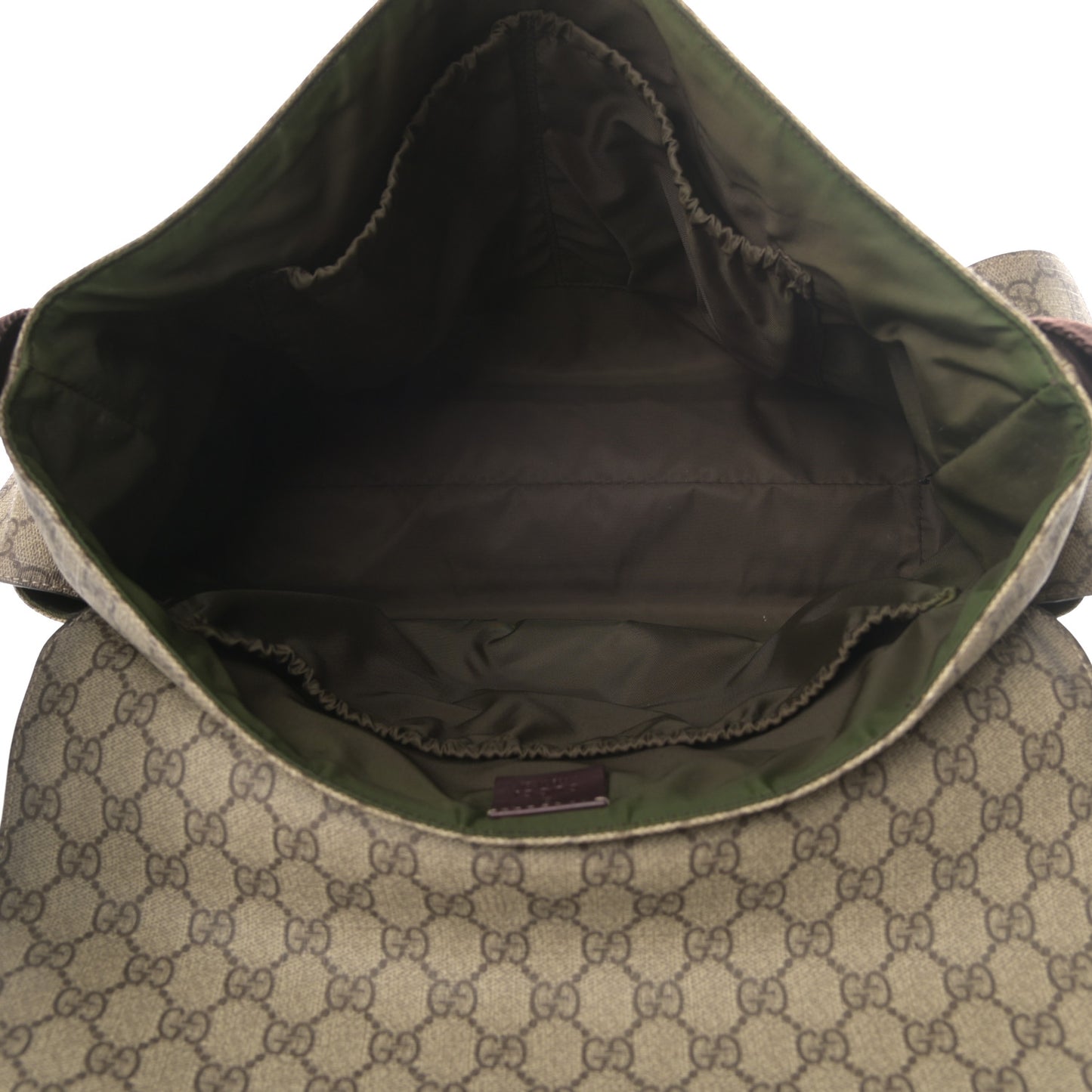 GG Plus Monogram Messenger Diaper Bag Dark Brown