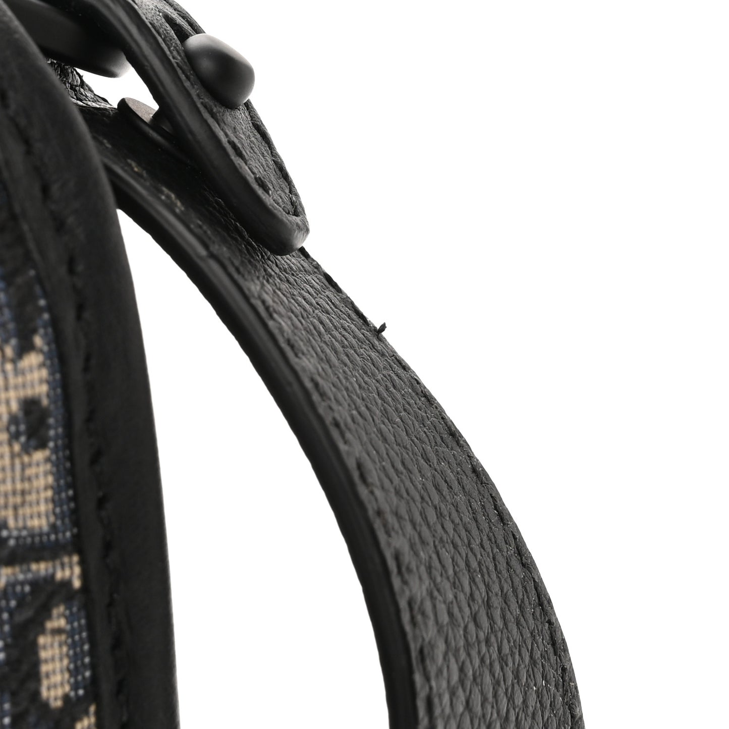 Oblique Grained Calfskin Mini Gallop Bag With Strap Black Beige