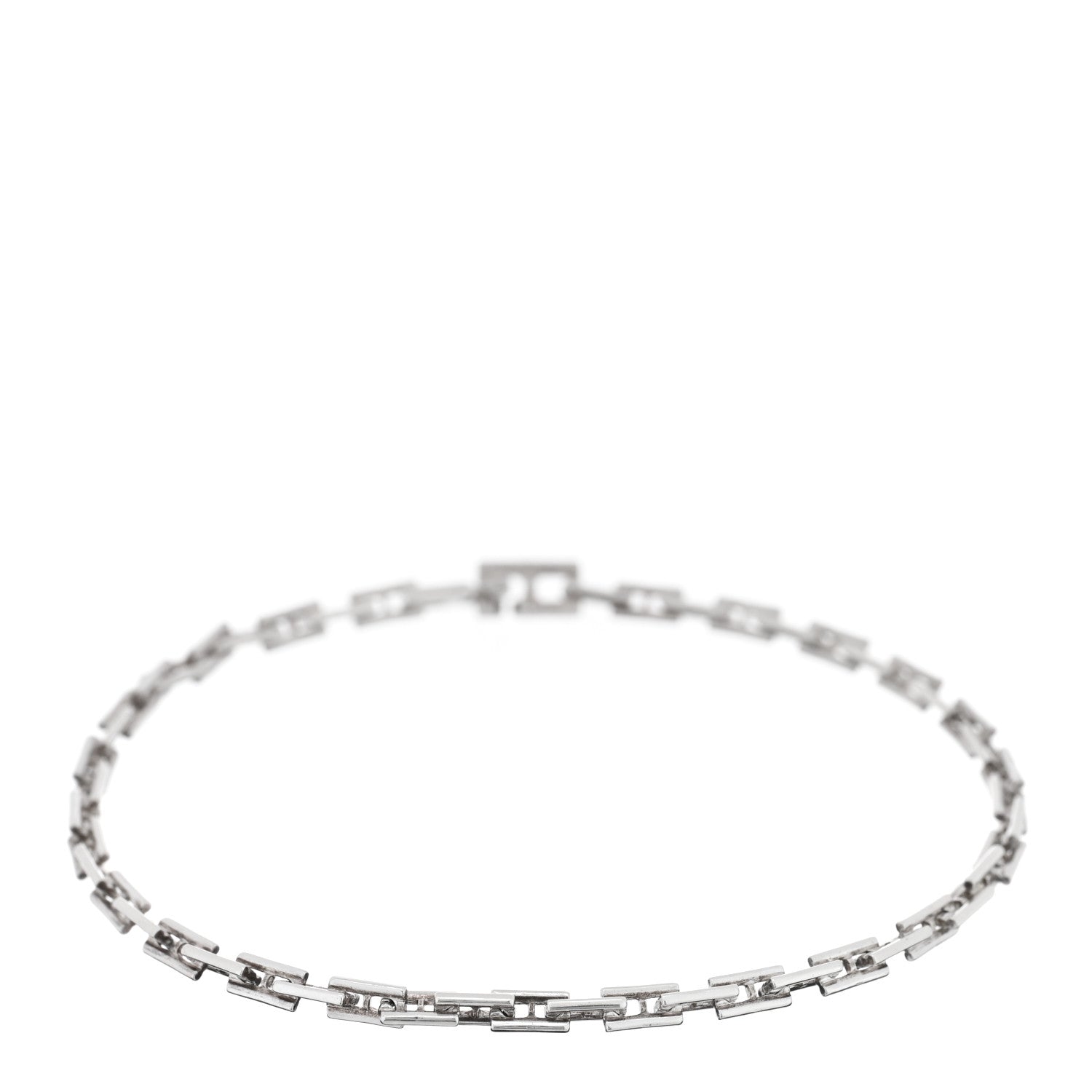 Hermes Sterling Silver H Logo Hercules Link Bracelet 1 of 3