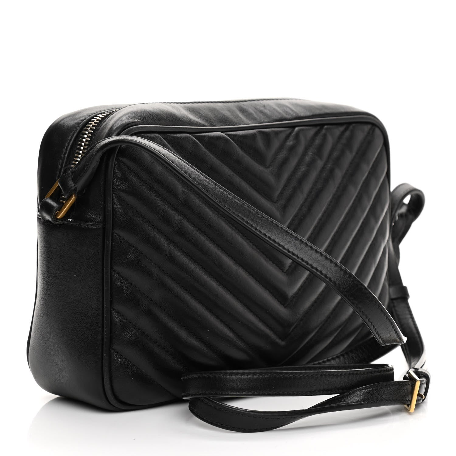 Saint Laurent Calfskin Matelasse Monogram Lou Camera Bag Black 3 of 19