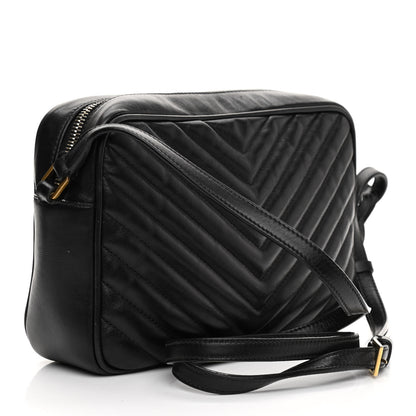 Saint Laurent Calfskin Matelasse Monogram Lou Camera Bag Black 3 of 19