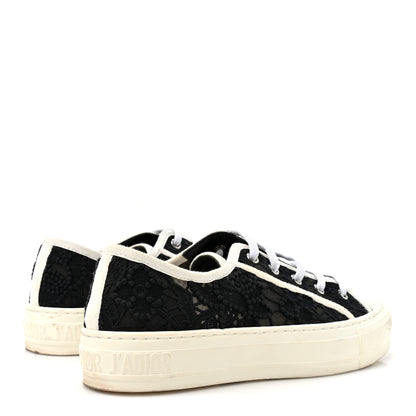 Christian Dior Macramé Embroidered Cotton Womens Walk'N'Dior Low Top Sneakers 36 Black White 6 of 10