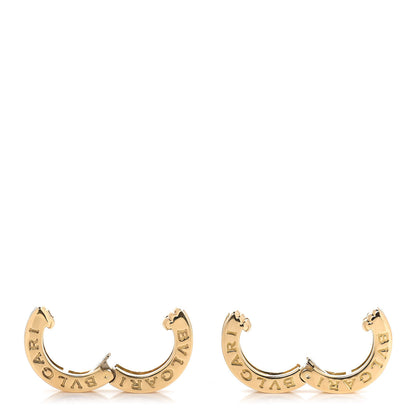 Bulgari 18K Yellow Gold Diamond Small B.Zero1 Hoop Earrings 3 of 7