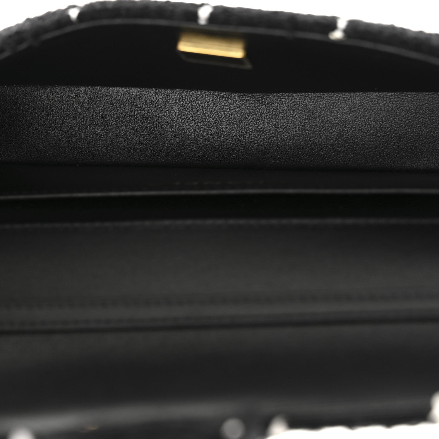 Chanel Tweed Quilted East West Camellia Clutch  Black White 5 of 11