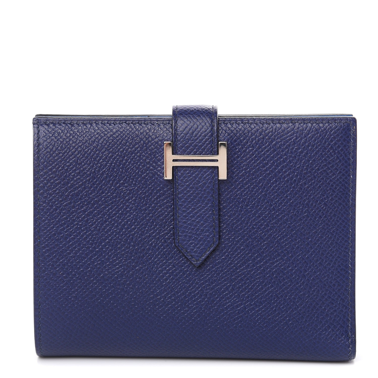 Hermes Epsom Bearn Compact Wallet Bleu Encre Zellige 1 of 8