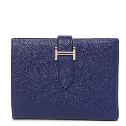 Hermes Epsom Bearn Compact Wallet Bleu Encre Zellige 1 of 8