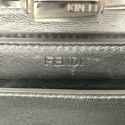 Fendi Rock Millenium Laminata Small Peekaboo I SEE U Satchel Argento 7 of 12