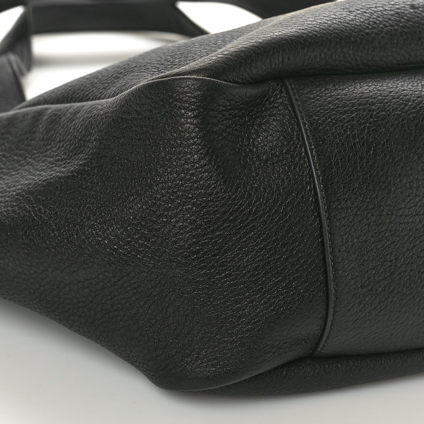 Grained Deerskin Bea Tote Black