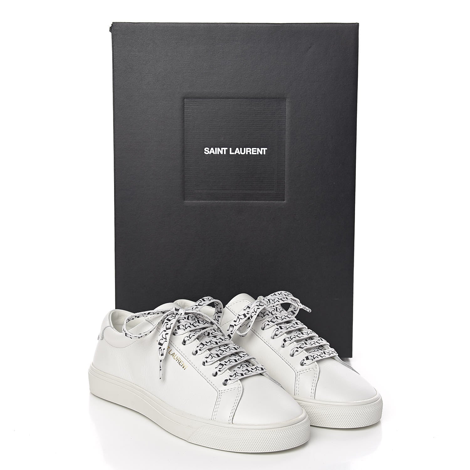 Saint Laurent Calfskin Womens Andy Low Top Music Sneakers 34 White 9 of 9