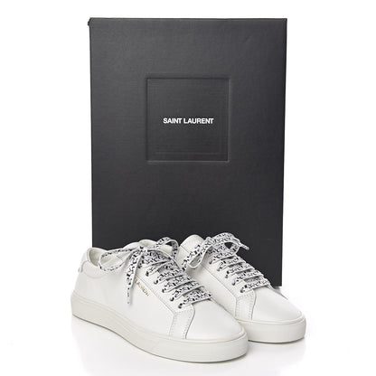 Saint Laurent Calfskin Womens Andy Low Top Music Sneakers 34 White 9 of 9