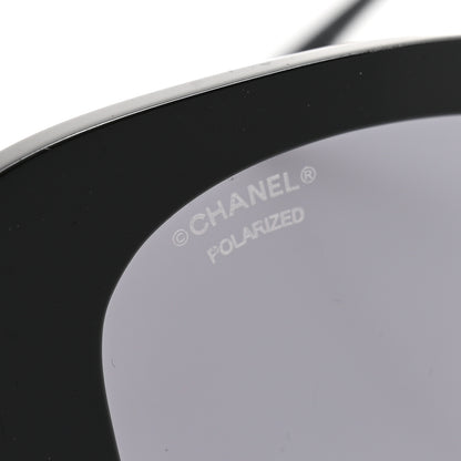 Chanel Acetate Strass Polarized Square Sunglasses 5422-B Black 7 of 8