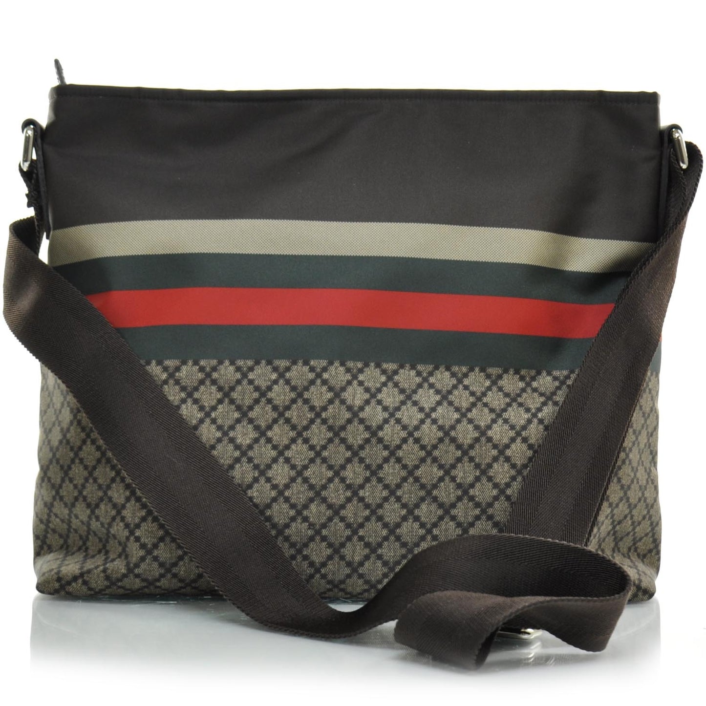 Nylon Diamante Medium Flat Messenger Bag Navy
