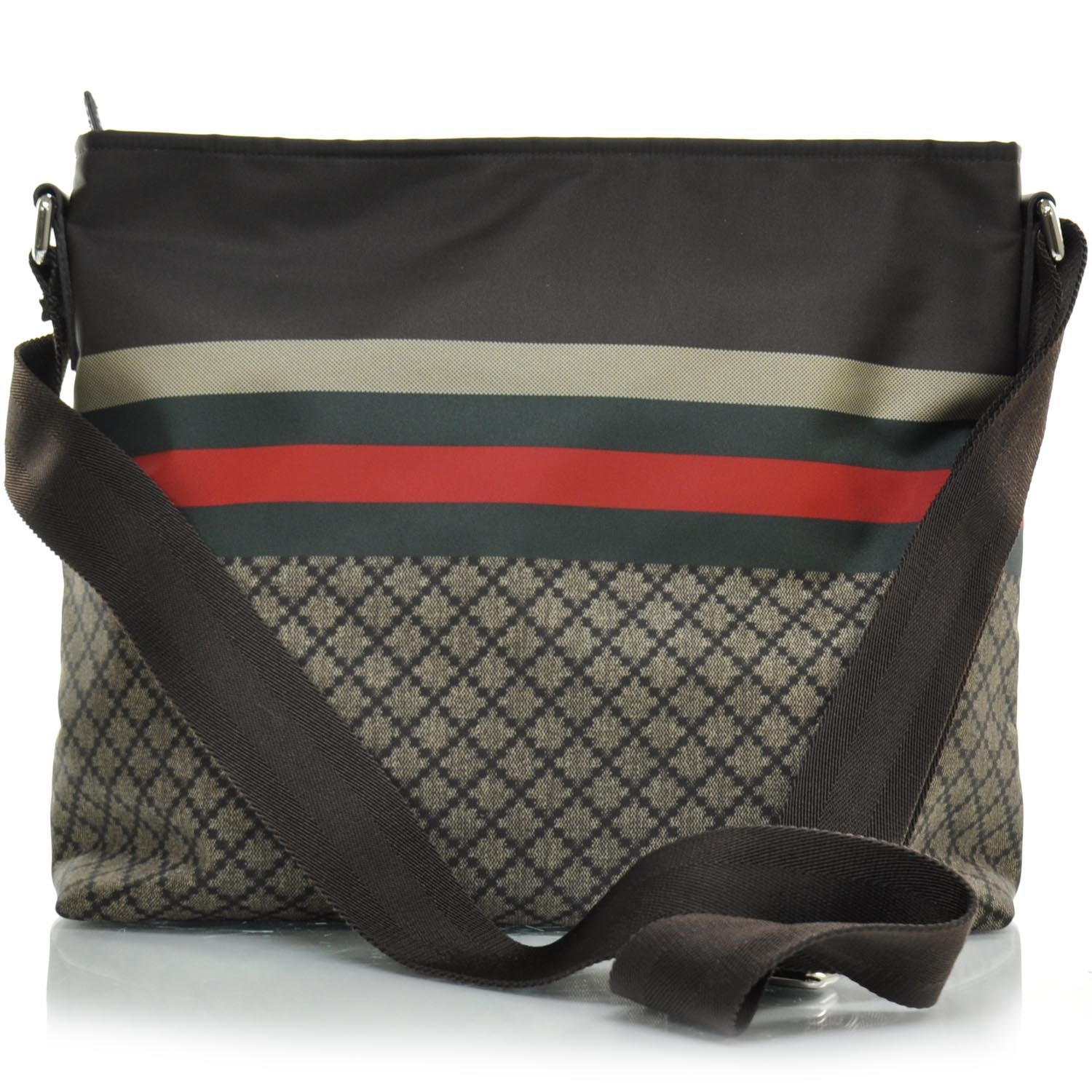 Gucci Nylon Diamante Medium Flat Messenger Bag Navy 4 of 8