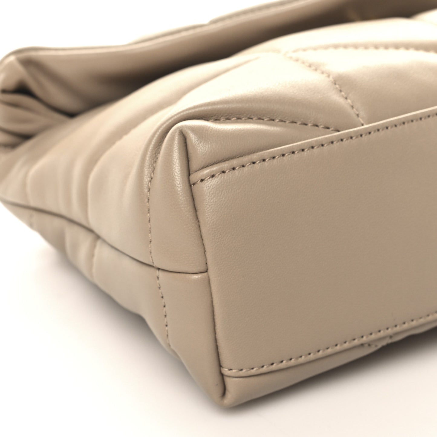 Lambskin Quilted Toy Loulou Puffer Monogram Chain Satchel Dark Beige