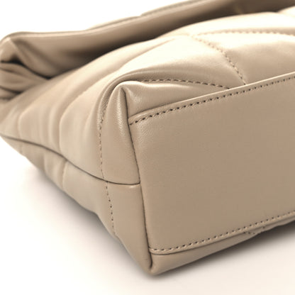 Saint Laurent Lambskin Quilted Toy Loulou Puffer Monogram Chain Satchel Dark Beige 9 of 10