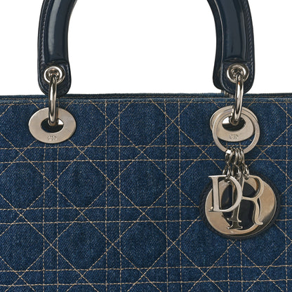 Christian Dior Denim Cannage Large Lady Dior Blue 7 of 11