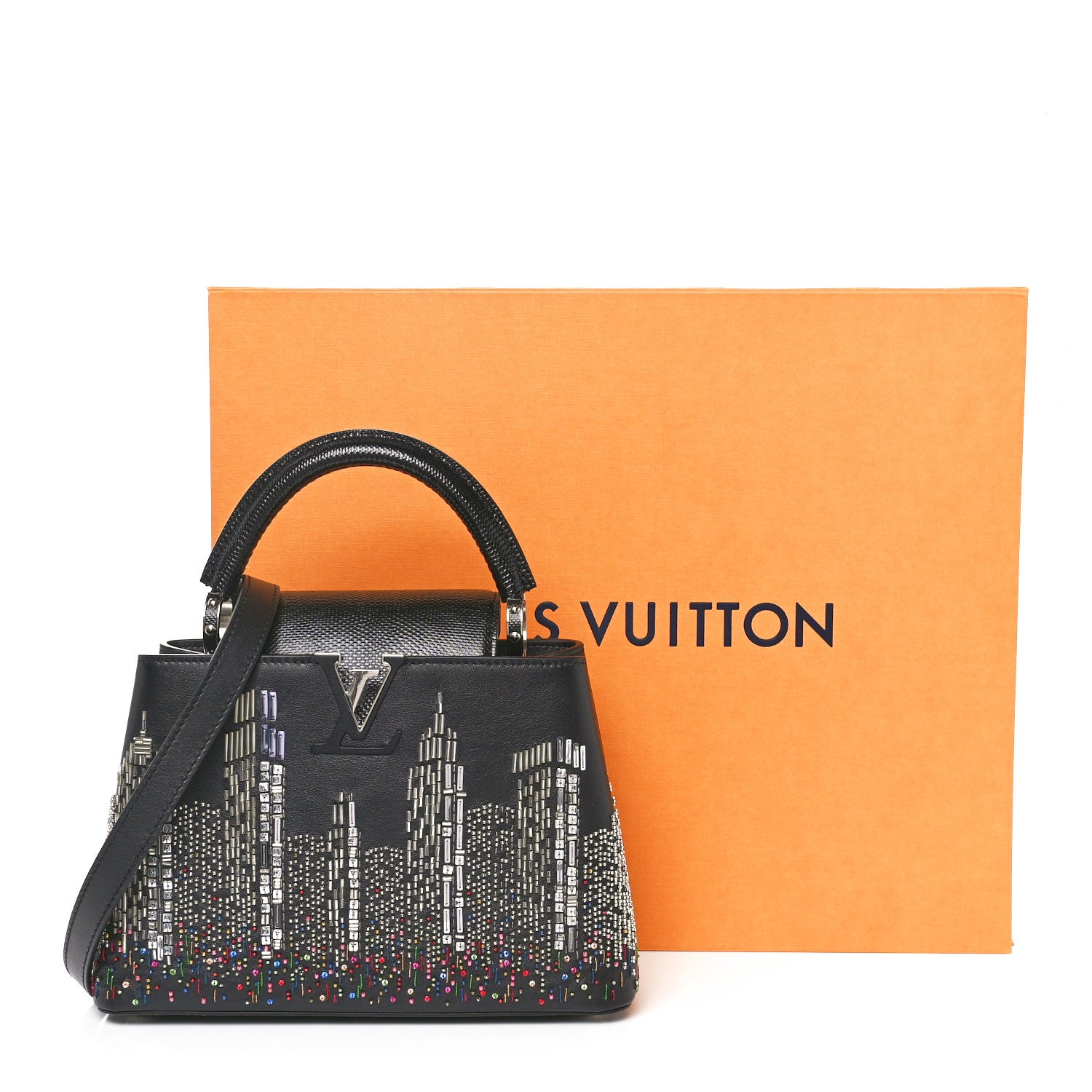 D.U.A　　　　　　　　　　　　【極美品】Louis Vuitto Louis Vuitton Calfskin Karung Beaded 57th Street NYC Skyline