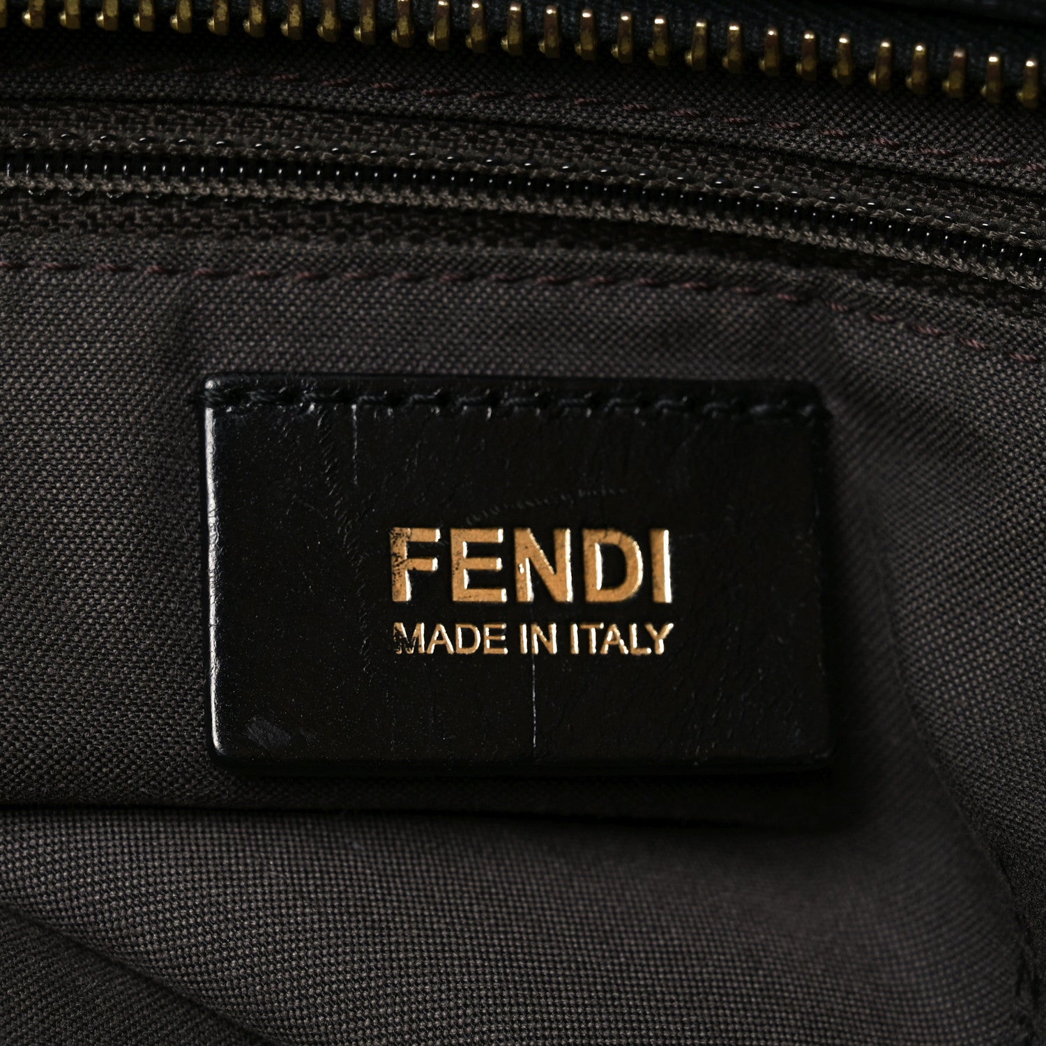 Fendi Zucca Vitello Elite Medium Roll Tote Tobacco Black 6 of 10