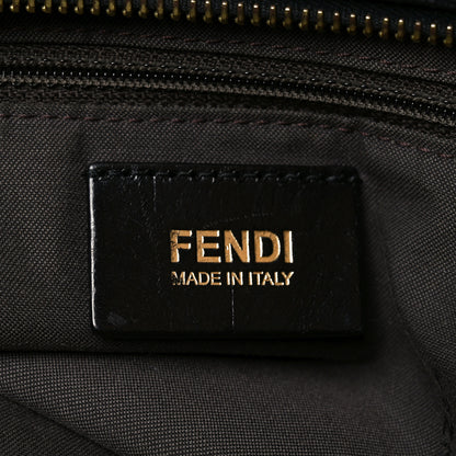 Fendi Zucca Vitello Elite Medium Roll Tote Tobacco Black 6 of 10