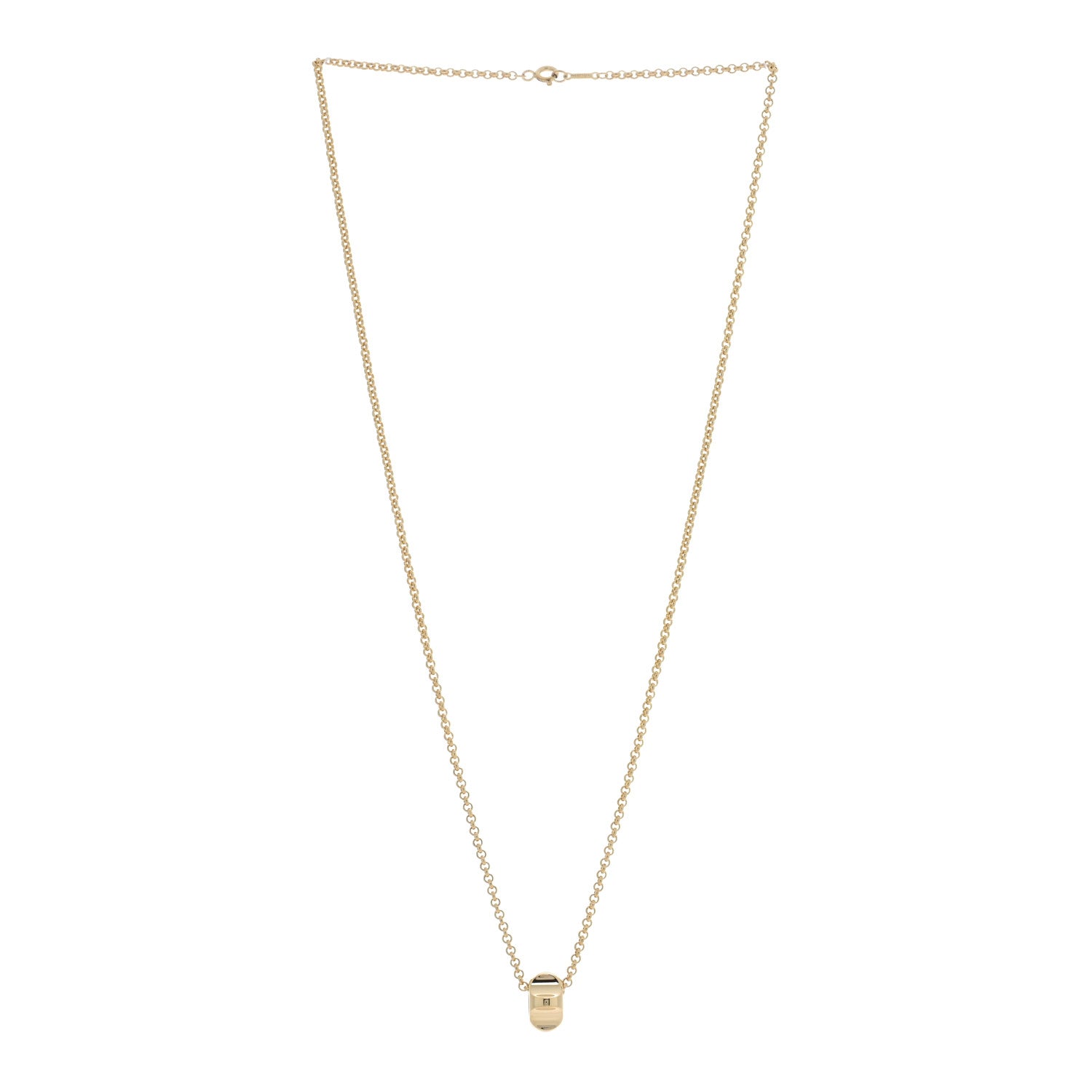Tiffany 18K Yellow Gold Paloma Picasso Groove Pendant Necklace 3 of 4