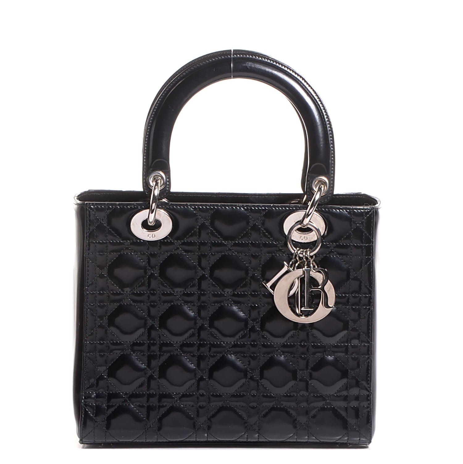 Christian Dior Patent Cannage Medium Lady Dior Black 1 of 9