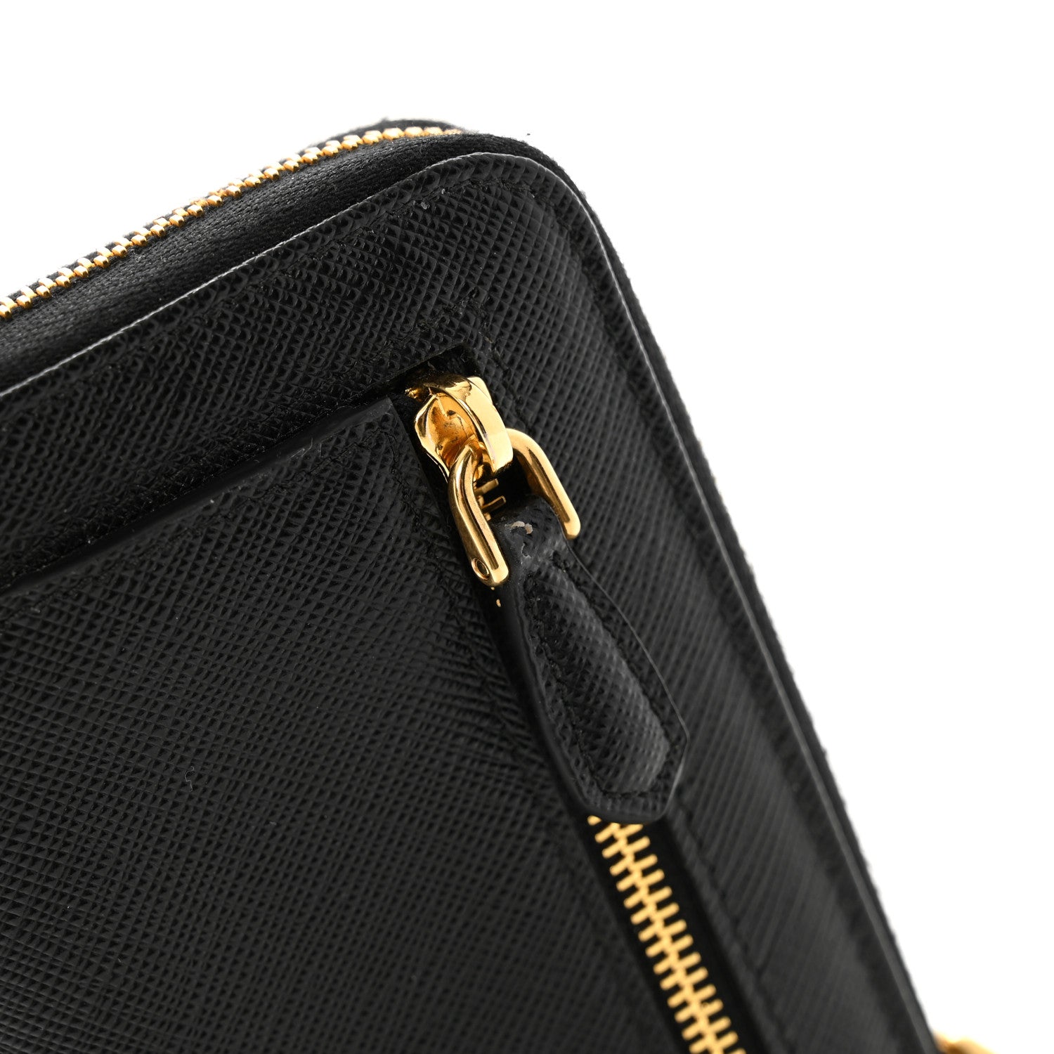 Prada Saffiano Metal Zip Around Keychain Black 8 of 8
