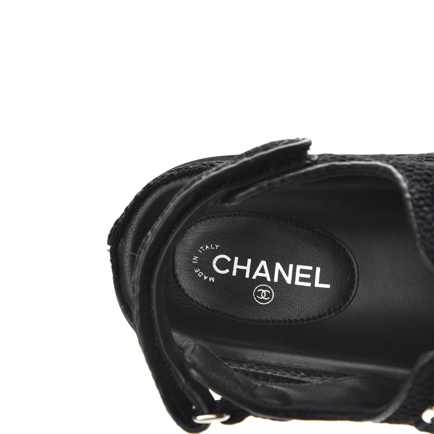 Chanel Mesh Velcro Dad Sandals 38.5 Black 7 of 10