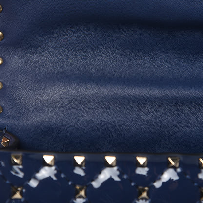 Valentino Garavani Patent Medium Rockstud Spike Shoulder Bag Pure Blue 10 of 10