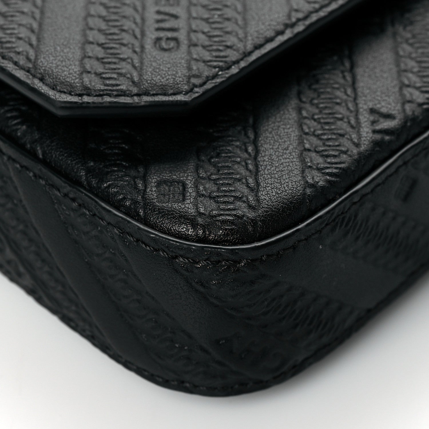 Givenchy Calfskin Embossed Logo Bond Chain Camera Bag Black 8 of 10