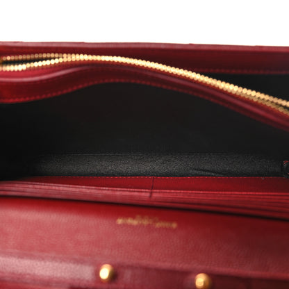 Saint Laurent Grain De Poudre Matelasse Chevron Monogram Chain Wallet Opyum Red 5 of 10