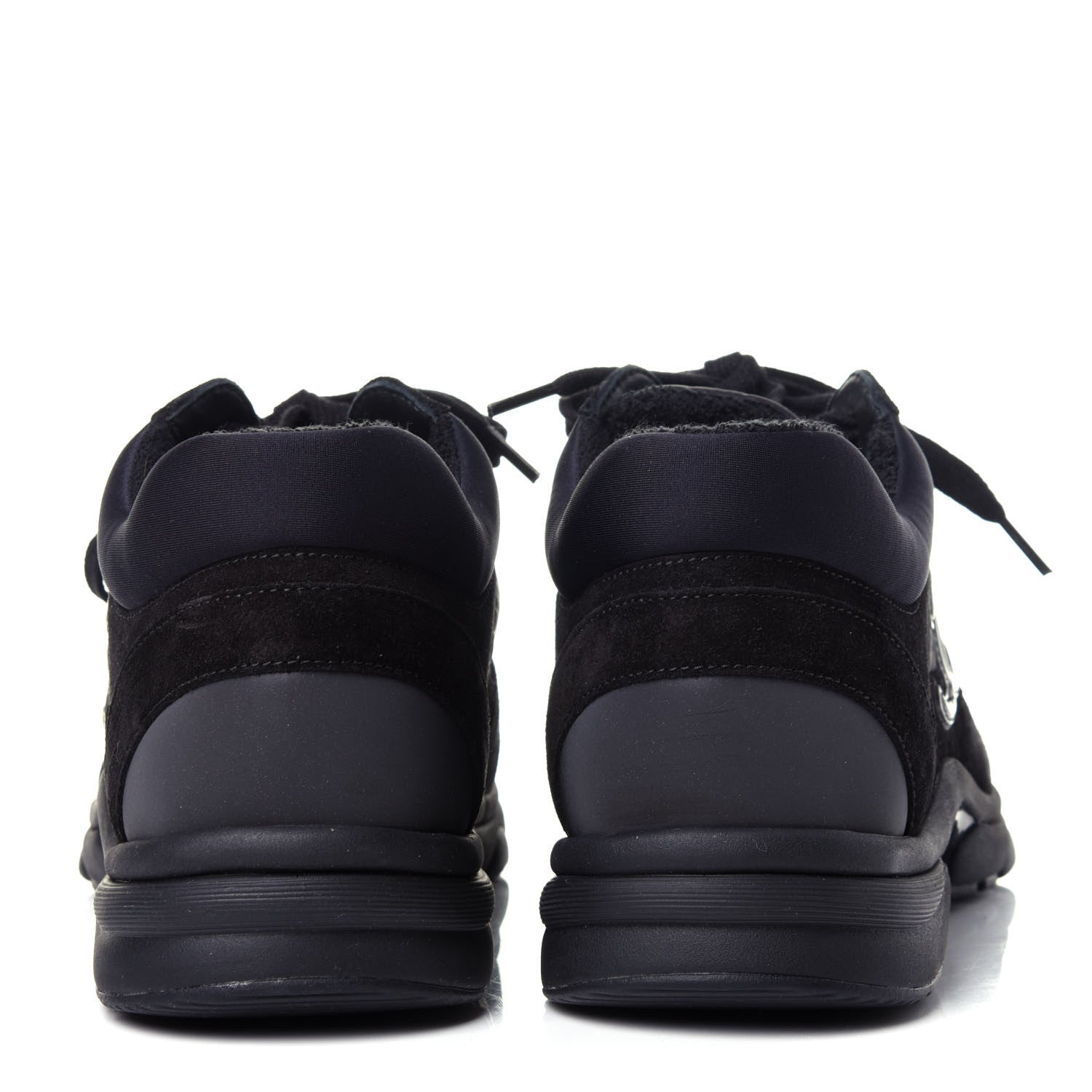 Chanel Nylon Calfskin Suede Calfskin CC Sneakers 38 Black 6 of 11