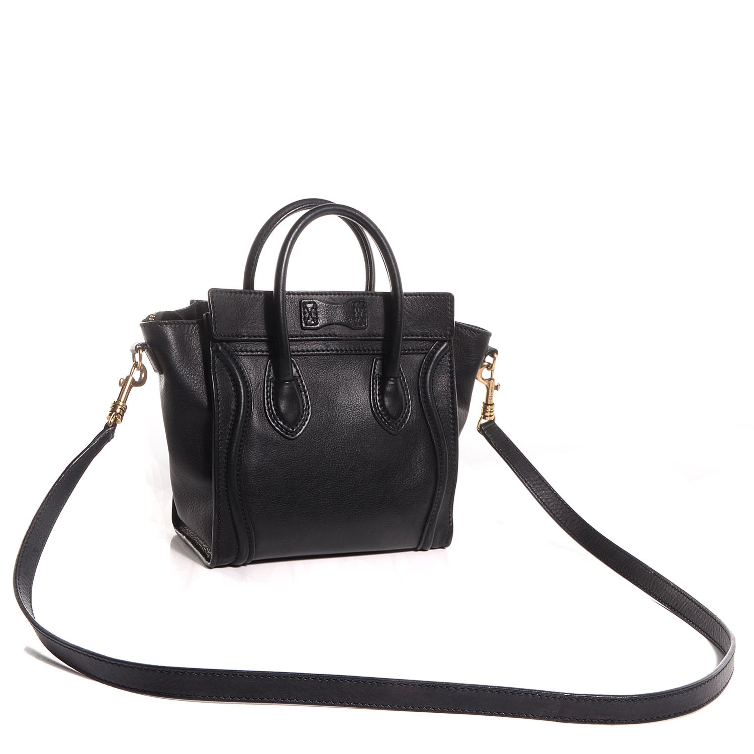 Celine Smooth Calfskin Nano Luggage Black 3 of 9